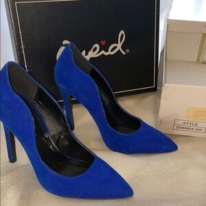 Cupid Women's Vibrant Blue Heels